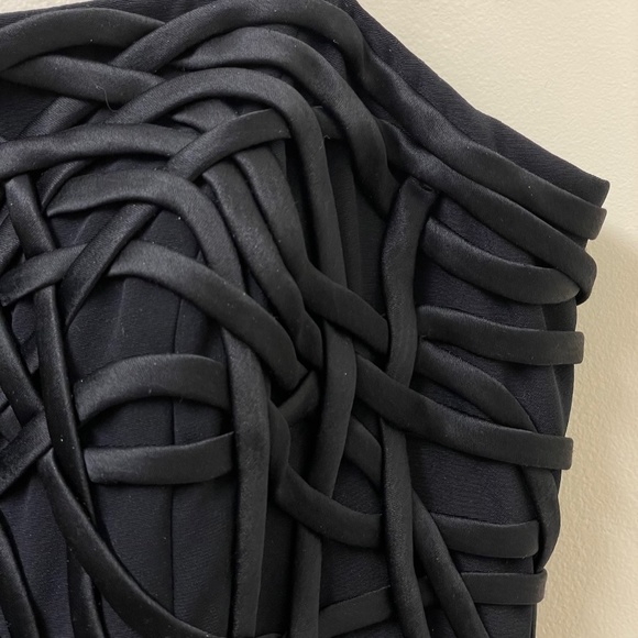 NWOT Designer Cocktail/Party Black Women's Dress with Beaded Straps Fringes - Picture 10 of 15